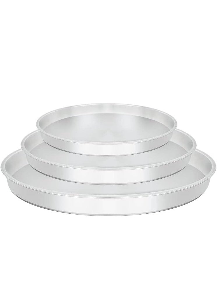 نوفال طقم صينية دائرية للخبز والبيتزا والكنافة والبسبوسة 3 قطع 26-28-30 سم بجودة عالية صناعة مصرية - Image 2